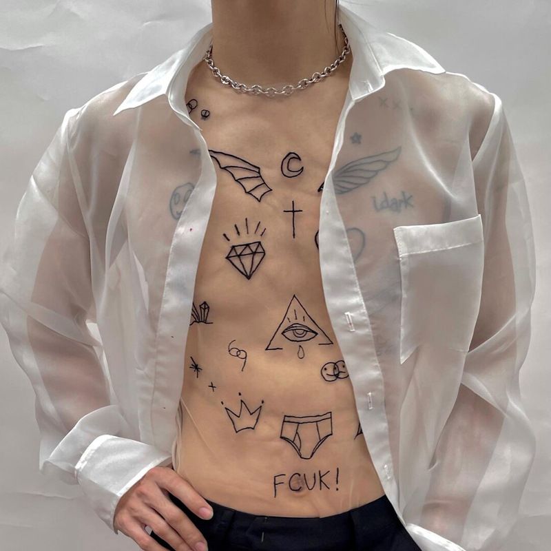 Herrenbekleidung Transparentes Cartoon-Westendesign für Herren Innenelastisches ärmelloses T-Shirt Schmal bedruckte Weste für Herren_voghion.com