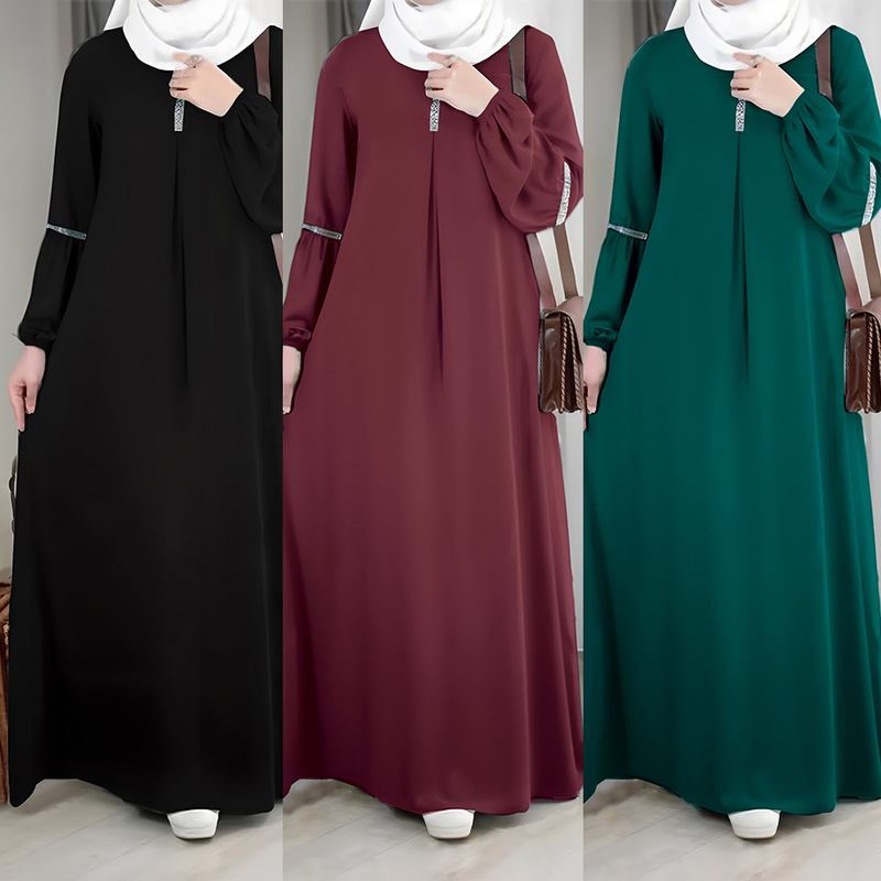 Naiste abaya Lähis-Ida satüüraraabia moe pikkade varrukatega abaya kleit vabaaja litritega päikesekleidi rõivad_voghion.com
