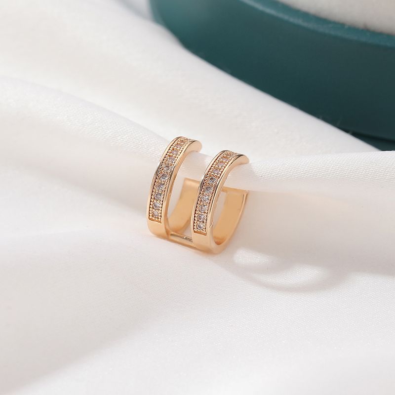 Vendita calda Zircone Orecchino Clip Freddo Vento Regolabile Non-foro auricolare Doppio Strato Orecchino Clip Design Senso Orecchini Donne Coreane_voghion.com