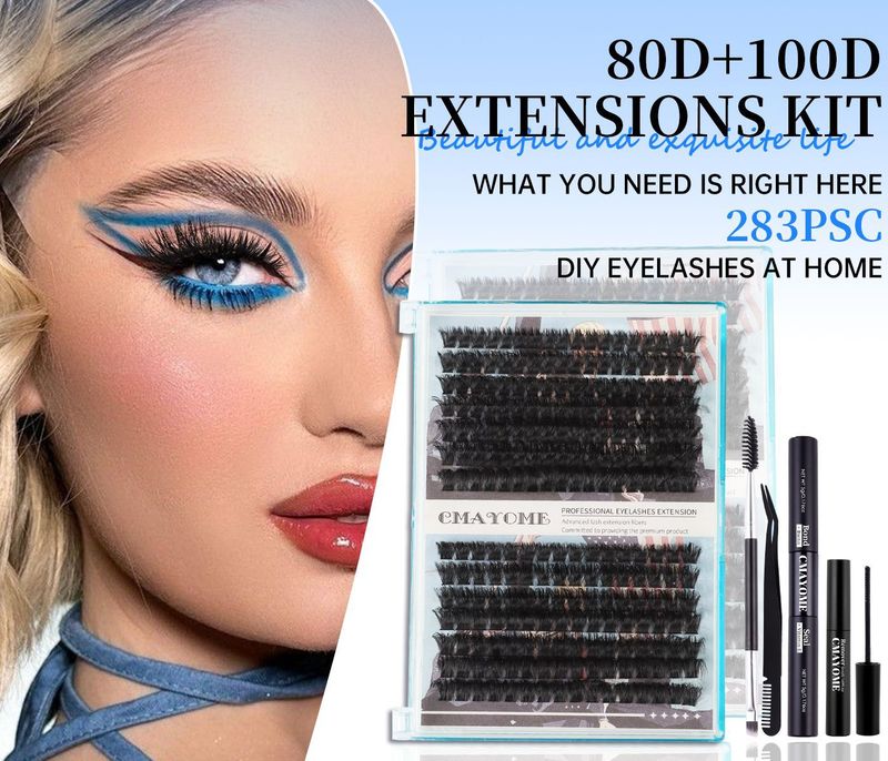 False Eyelashes False Eyelash Extension Set Single Cluster Of 238 Clusters Of 80D + 100D Thick Natural Segmented Eyelashes_voghion.com