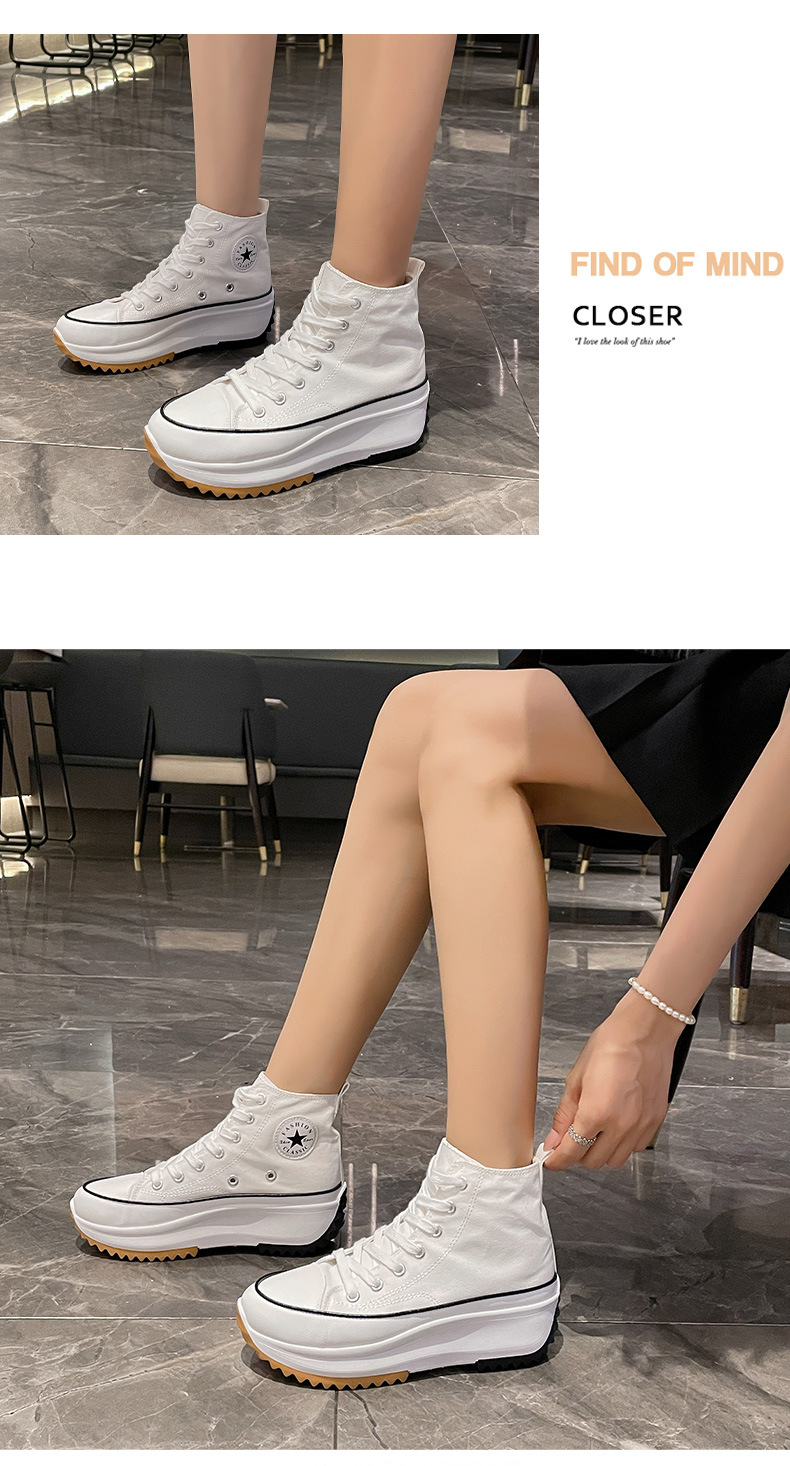 Chaussures de toile de commerce extérieur de grande taille transfrontalières pour femmes 2022 nouvelles chaussures décontractées haut de gamme niche muffin chaussures blanches à semelles épaisses tout-match_voghion.com