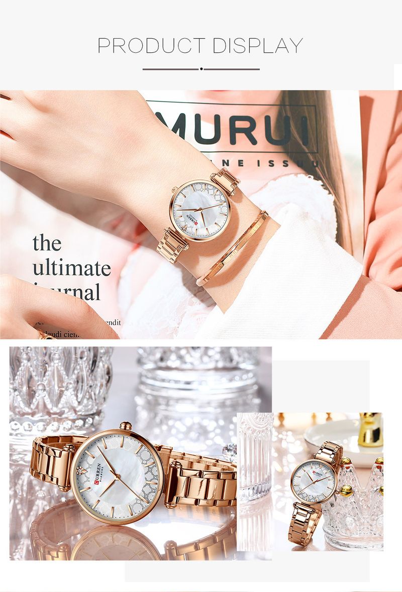 Women's Elegant Small Dial Watch With Shell-Inspired Face, Waterproof Quartz Wristwatch For Business & Casual Wear Business Watch_voghion.com