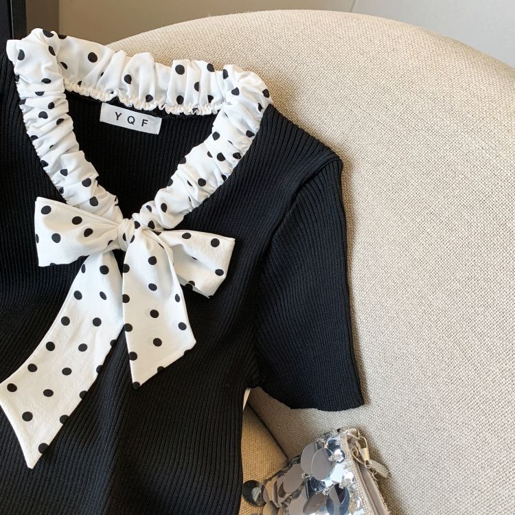 Abbigliamento donna estate nuovo design pois papillon slim t-shirt maglione di seta ghiaccio donna_voghion.com