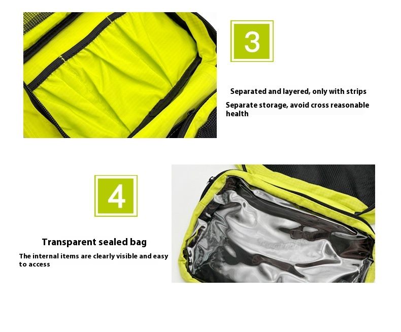 Andralyn Outdoor Rees Dräi an engem Wäschbeutel Portable Dréchen Naass Trennung Späicherbeutel Multifunktionell Waasserdicht Pure Nylon Make-up Beutel_voghion.com