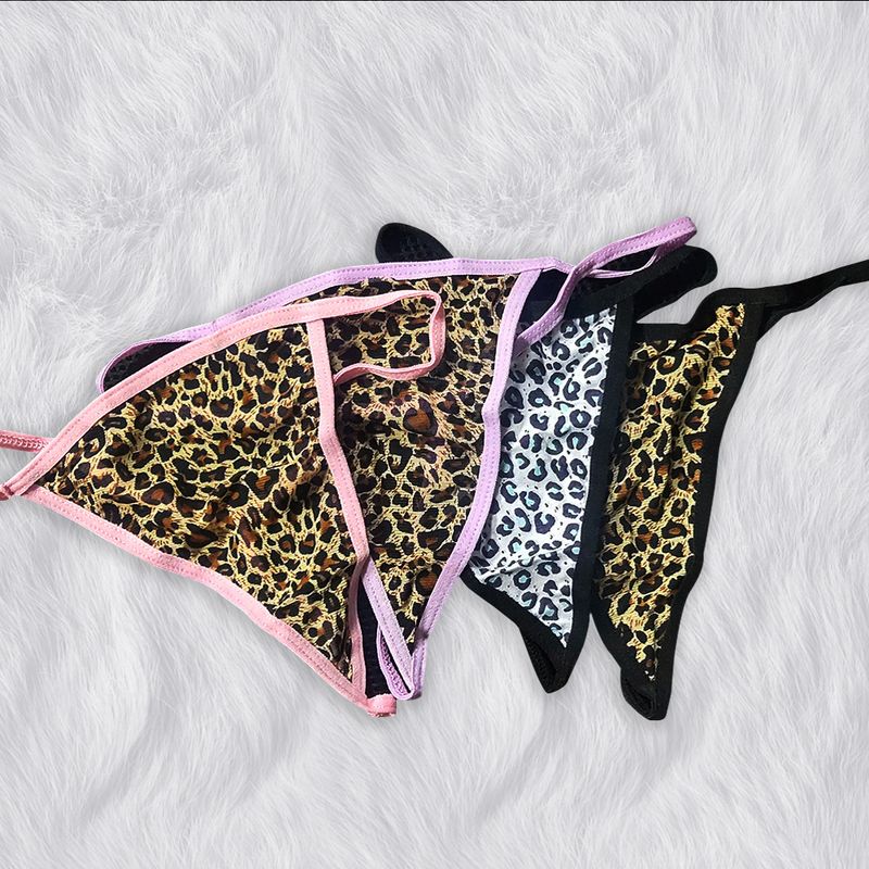 String sexy imprimé léopard, culotte triangle sans coutures pour femme, style adulte_voghion.com