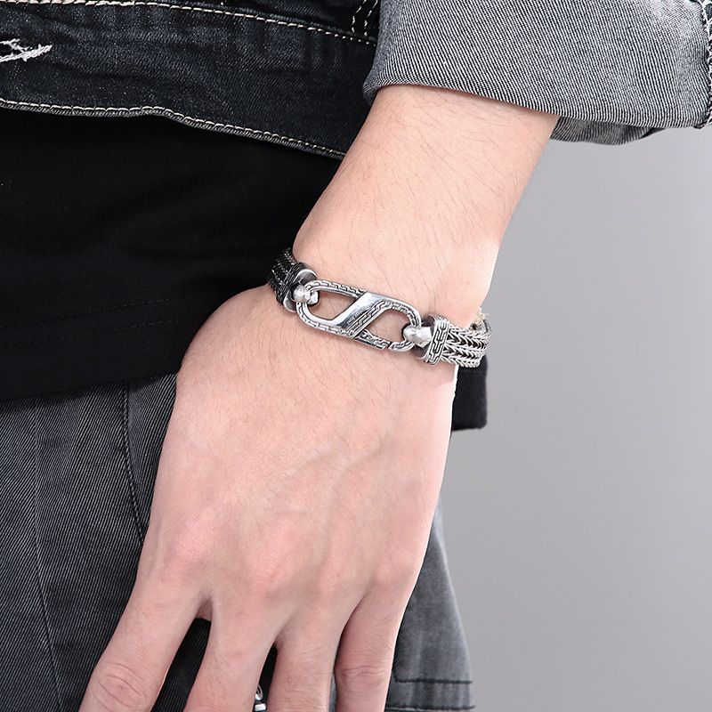 Herrenarmband aus Titanstahl mit Vintage-Drachenknochen-Design – langlebiger und stilvoller Unisex-Schmuck als Geschenk – Größen 7–11_voghion.com