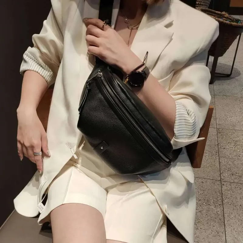 Echtes Leder Designer Frauen Schulter Crossbody Taille Damen Gürtel Taschen Pack Mode Reise Brust Handtaschen Geldbörse Tasche_voghion.com