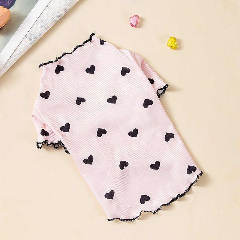 Maglietta con base a cuore, abbigliamento primaverile e autunnale, orsacchiotto, bichon, cani di piccola taglia, cuccioli, gatti a pelo corto britannico, animali domestici_voghion.com