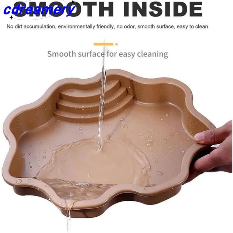Aquatische Klettern Haustier Schildkröte Bad Pool Reptil Fütterung Gericht Wasser Topf Landschaft Aquarium Dekoration Schildkröte Lebensraum_voghion.com