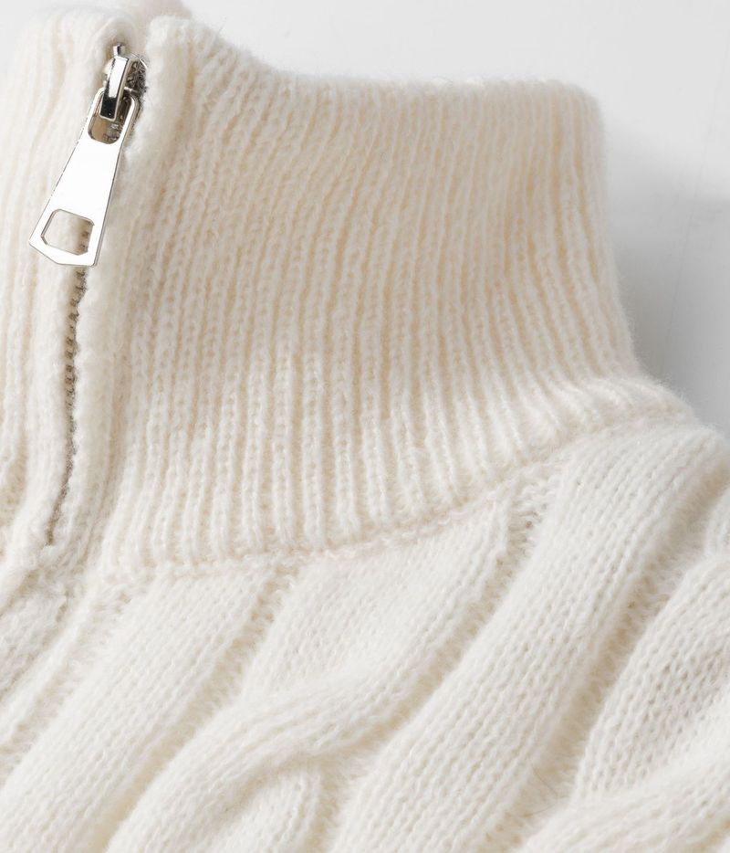 Men's Half-Zip High Collar Sweater – Business Casual Knit For Autumn & Winter Men's Clothing_voghion.com