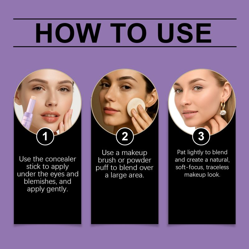 Zephoco Elfenbeinweißer Concealer, natürlich feuchtigkeitsspendend, leicht, für das Gesicht, Highlighter-Kontur, lang anhaltender Make-up-Stick_voghion.com