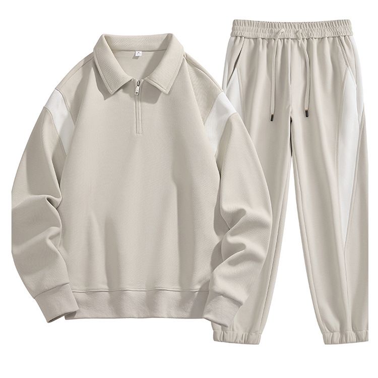 Men's Long Sleeve Zip-Up Sweatshirt & Jogger Set - Stylish Contrast Casual Outfit For Spring & Fall_voghion.com