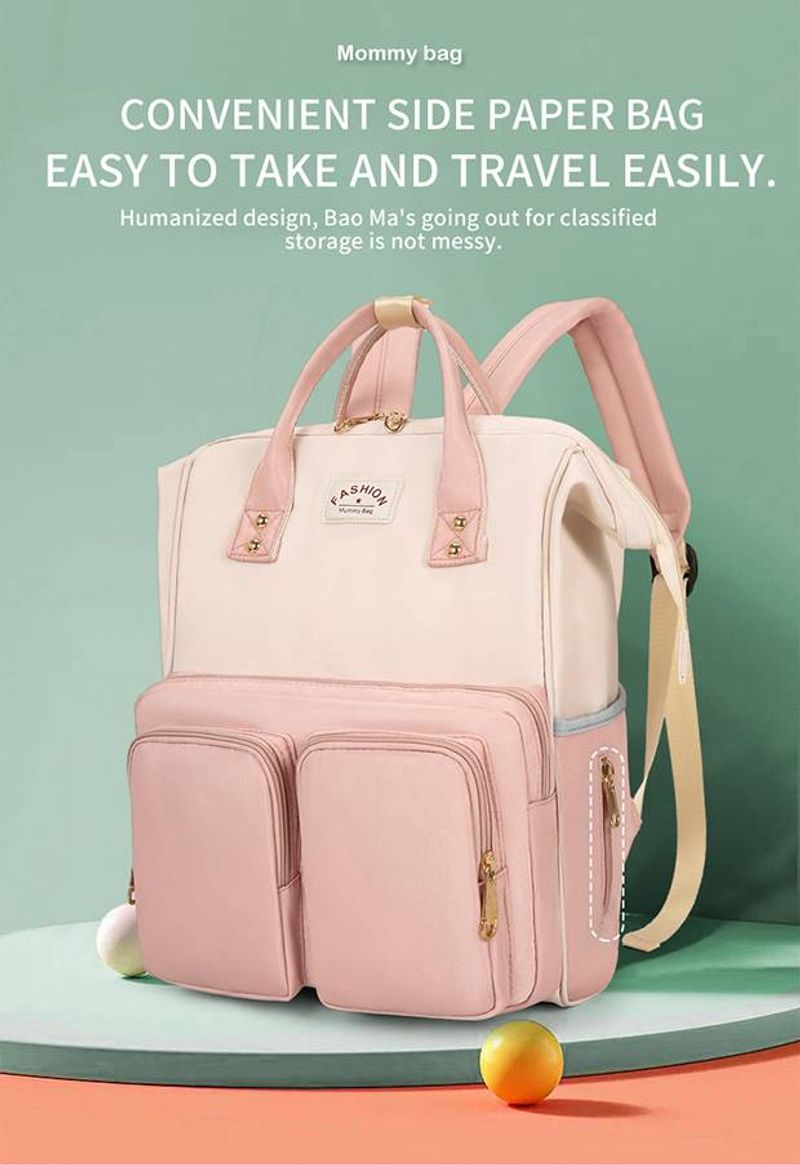 Wasserdichter verschleißfester Rucksack aus Oxford-Stoff für Damen, Mamatasche, Mutter- und Babytasche, große Kapazität,_voghion.com
