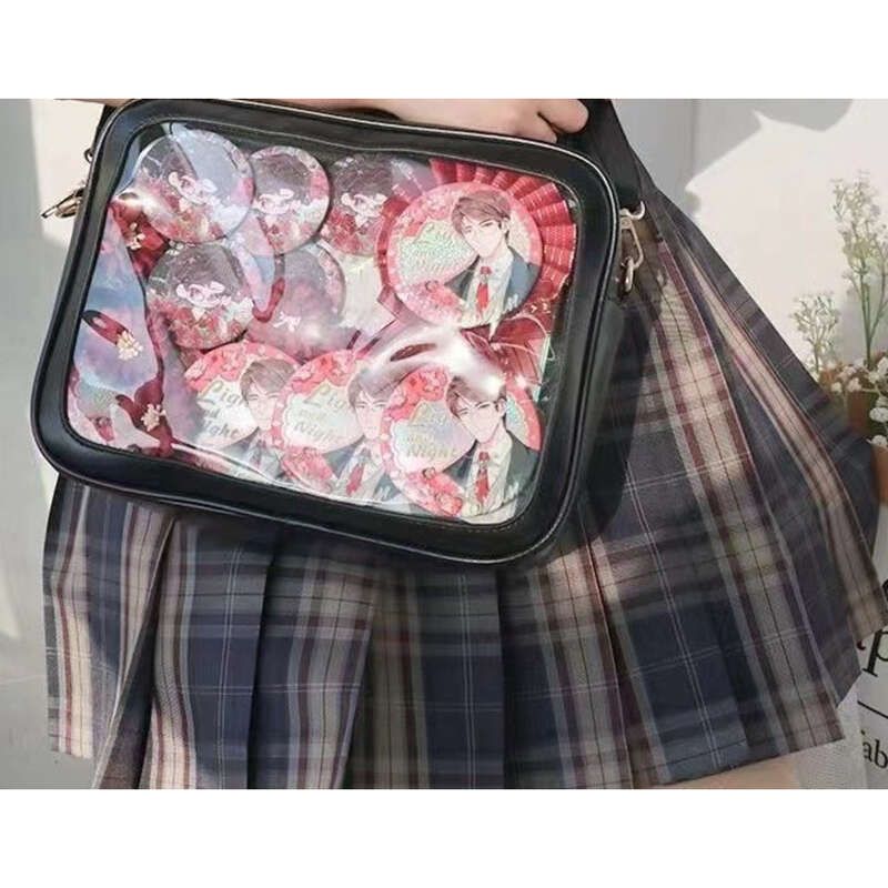 Borsa a tracolla con tracolla trasparente Anime Tote, piccola, design pubblico, 2025, casual, Hundred_voghion.com