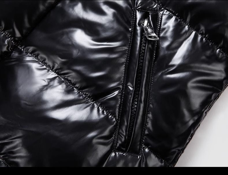 Men's ClothingThermal Duck Down Jacket - Glossy Waterproof Winter Coat With Adjustable Hood, Lightweight Heat-Trapping Puffer_voghion.com
