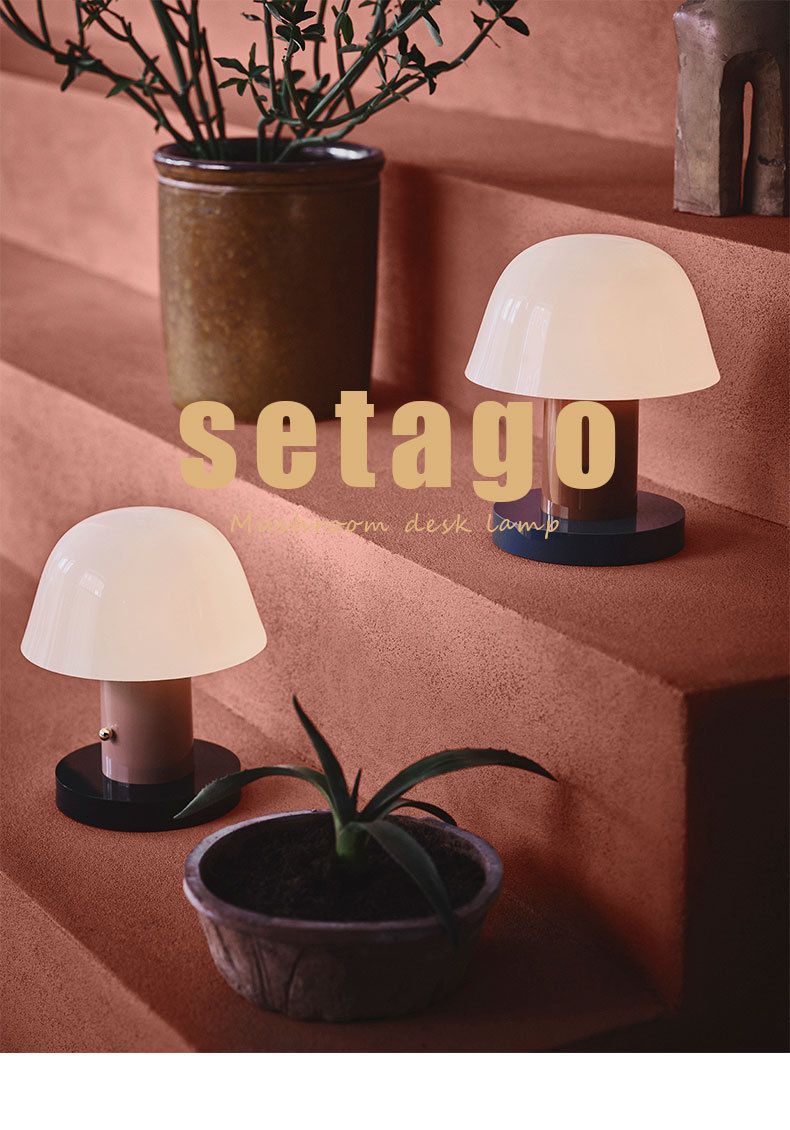 Danish Setago JH27 Mushroom Table Lamp Nordic Rechargeable Decorative Dimmable Portable Atmosphere Night Light_voghion.com