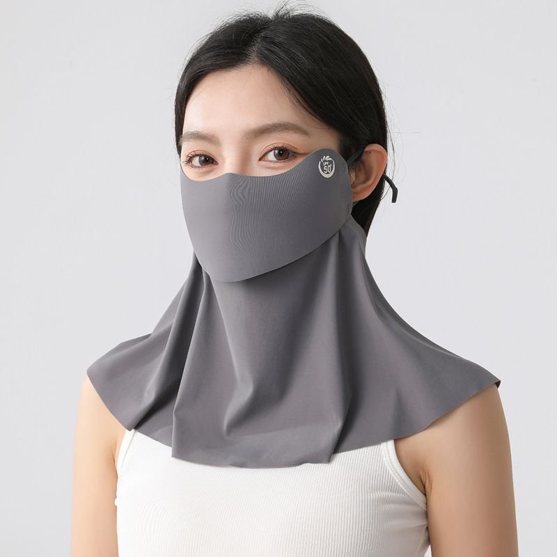 Sun Mask With Drinkable Water Pocket, 2025 New Full Face UV Protection Neck Guard, Breathable Open Mouth Sunshade For_voghion.com