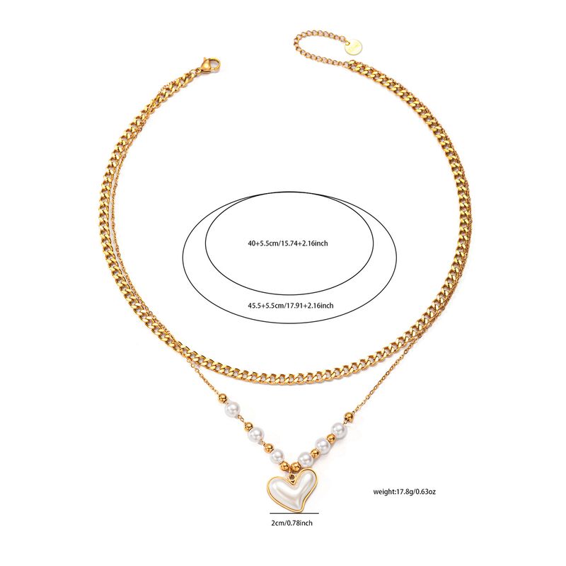Großhandel Schmuck Grundlegende Herzform Titan Stahl Überzug Anhänger Halskette_voghion.com