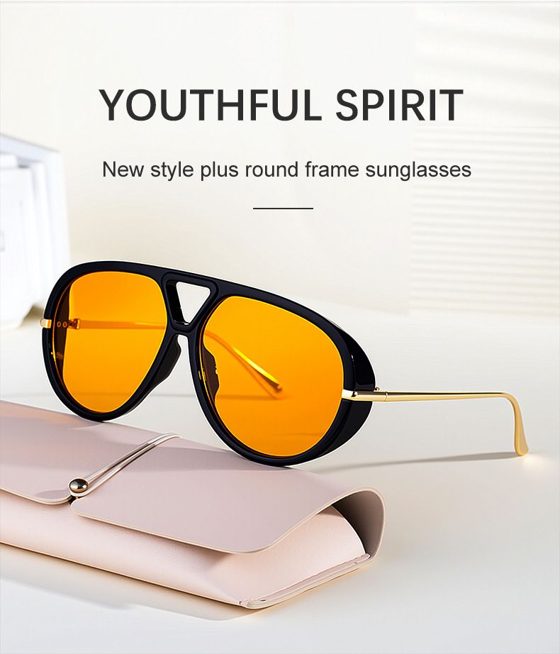 2025 New Aviator Sunglasses - European & American High-End Retro Punk Style Sun Protection Shades, Trendy Eyewear_voghion.com