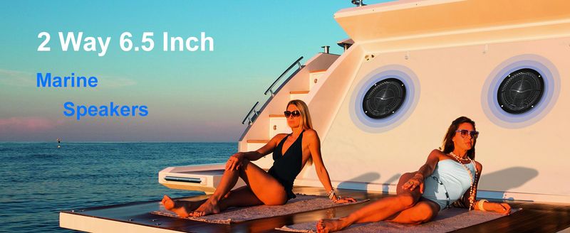Lot de 2 haut-parleurs stéréo d'extérieur pour bateau, étanches et résistants aux intempéries, 2 voies, 6,5 pouces, 120 W, parfaits pour VTT, UTV_voghion.com