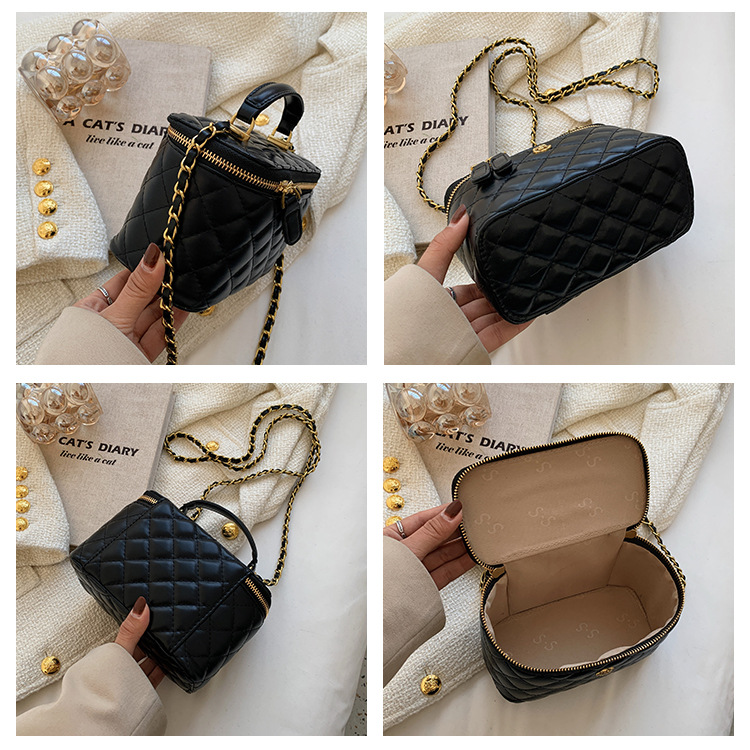 Lingge Kettentasche Damen 2023 neue Minitasche Persönlichkeit Pop ausländisches Temperament Umhängetasche Eimertasche_voghion.com