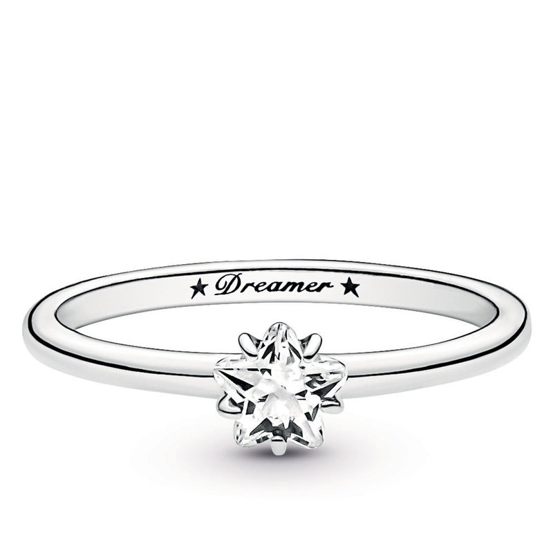 Celestial Sparkling Star Solitaire Ring_voghion.com