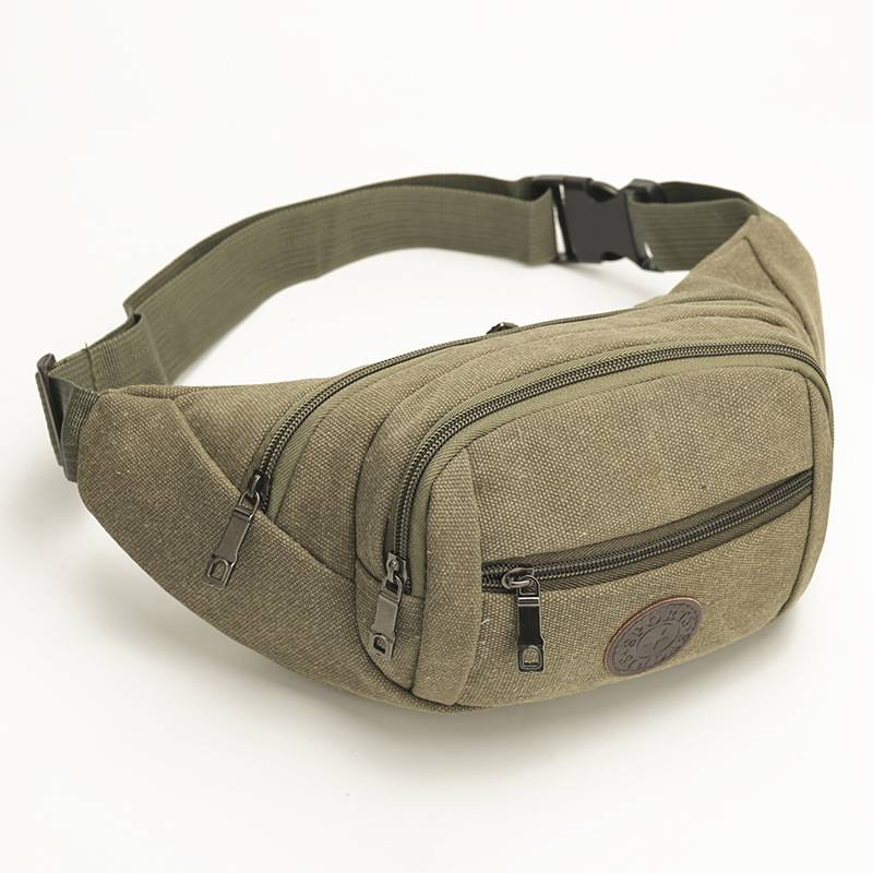 Marsupio da uomo Borsa a tracolla per cellulare in tela all'ingrosso Borsa per cellulare Borsa sportiva a tracolla Portafoglio mobile da viaggio (etichetta rotonda)_voghion.com