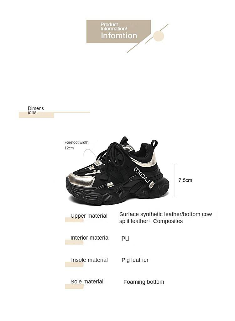 cameido Scarpe da papà alla moda color-block per donna, abbinabili, realizzate in pelle smerigliata, con suole spesse, scarpe sportive casual_voghion.com