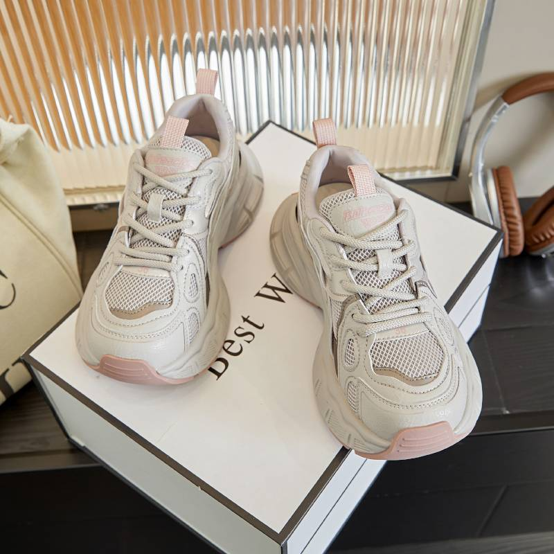 Mingliu Sugefilmsåle pappasko kvinner 2025 vår nye høydeøkende sportssko kvinner tykksåle løpesko avslappet allsidig damesko_voghion.com