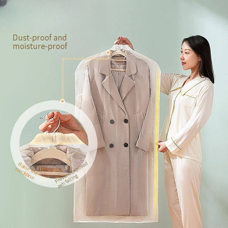 Heavy-Duty Garment Cover - Thick Dust-Proof Hanging Storage Bag (Durable Fabric Clear Window Zippered Closure) - Fits Jackets & Down Coats_voghion.com