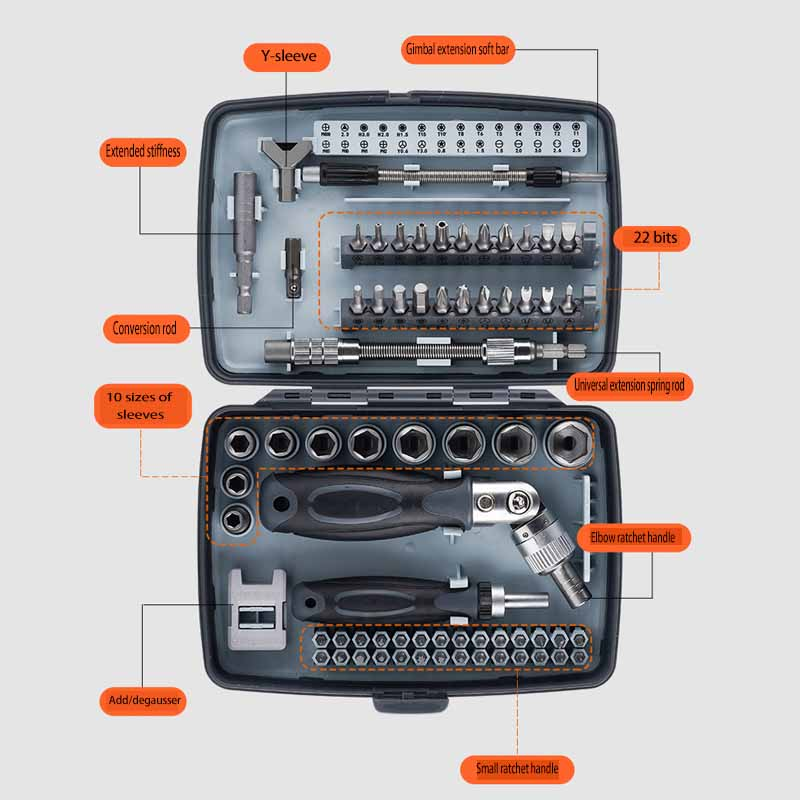 Una vasta collezione di gadget | Questo set di cacciaviti ti consente di affrontare facilmente vari compiti di smontaggio e riparazione nella vita di tutti i giorni._voghion.com