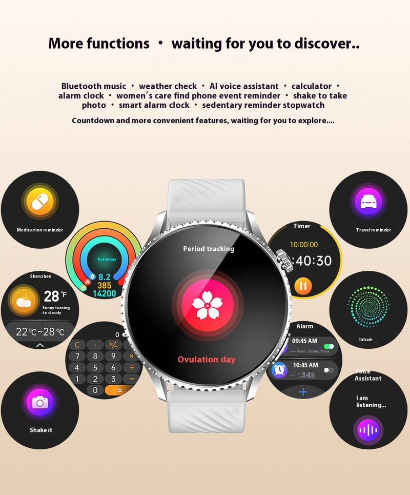 MT800 Smart Watch With AMOLED 1.56" Color Display, Bluetooth Calling, ECG Monitoring, Offline Payment & Touch Screen – Compatible With Android & IOS_voghion.com