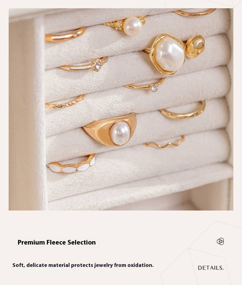 360° drehbarer Schmuck-Organizer – Drehbare mehrschichtige Aufbewahrungsbox für Ohrringe, Ringe und Halsketten – Luxus-Schmuckschrank mit großem Fassungsvermögen und Spiegel_voghion.com