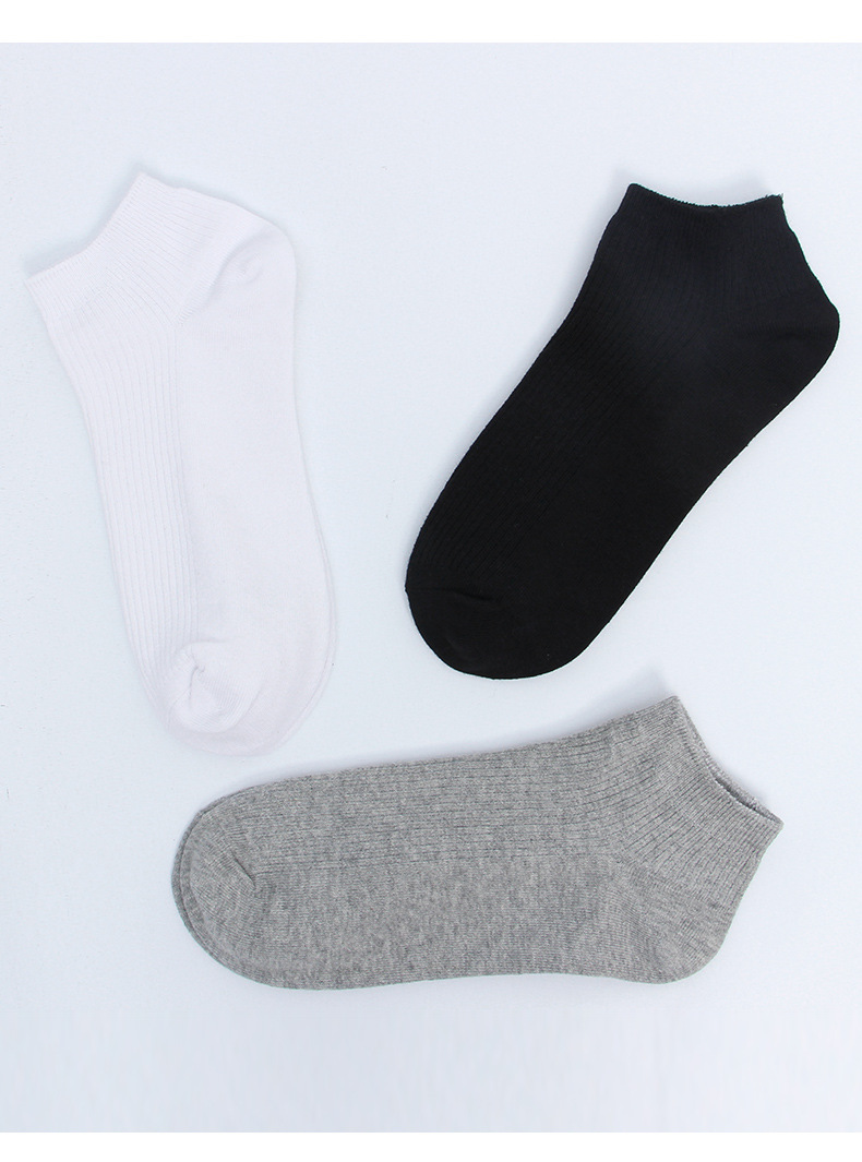 Herrenbekleidung Baumwolle einfarbig Mode einfache Mesh atmungsaktive Sport Freizeit niedrige kurze Röhrenbootssocken_voghion.com