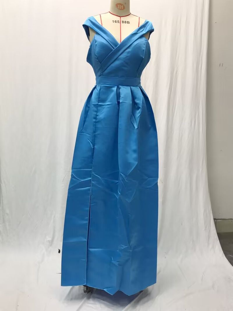 Women's deep V-neck ebay satin multi-color dress_voghion.com