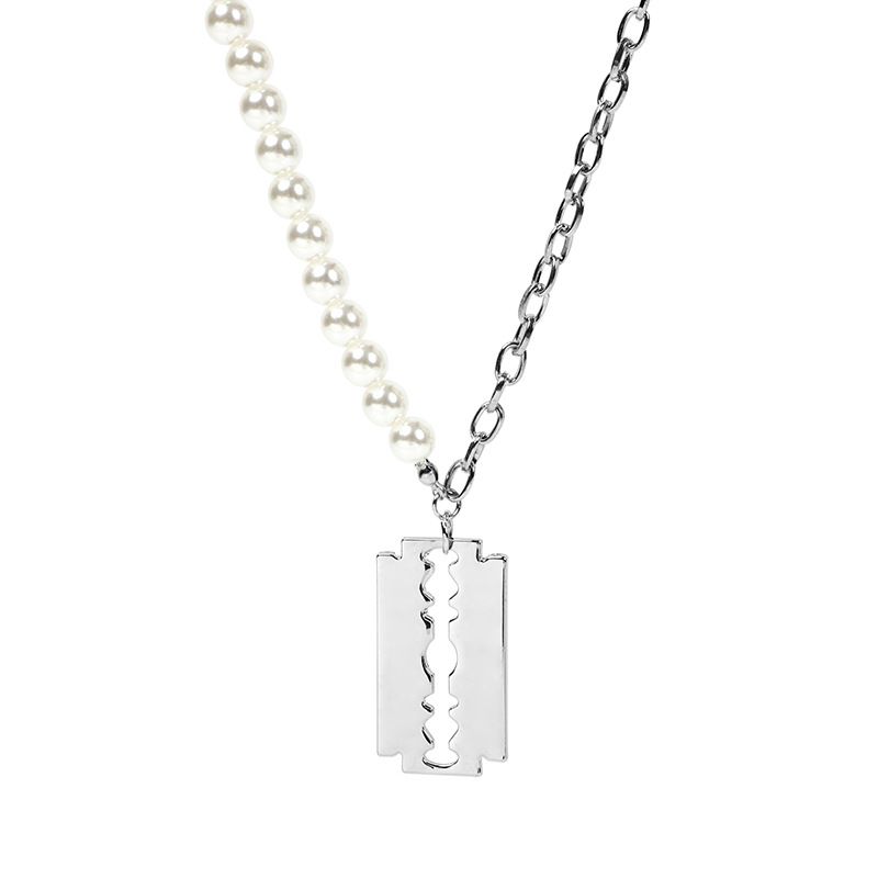 Nuovi gioielli creativi con perle per le donne, collana con ciondolo modello lama semplice_voghion.com