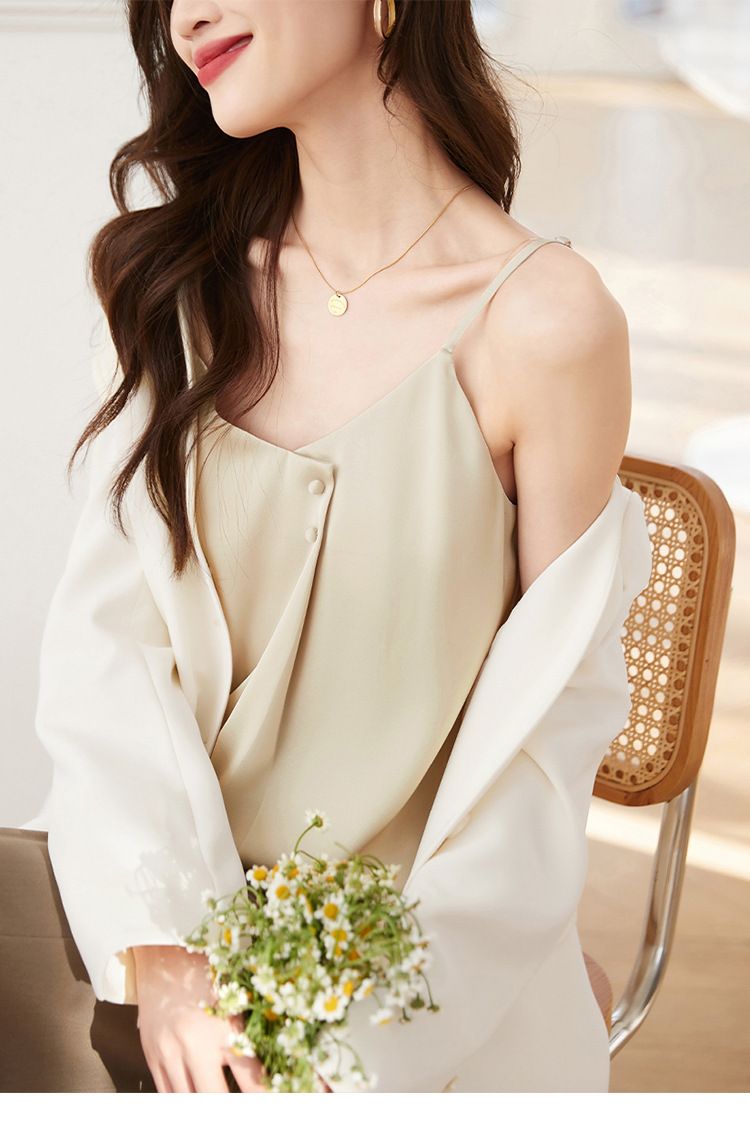 acetate satin camisole vest spring 2024, new lightweight and comfortable design top for women_voghion.com