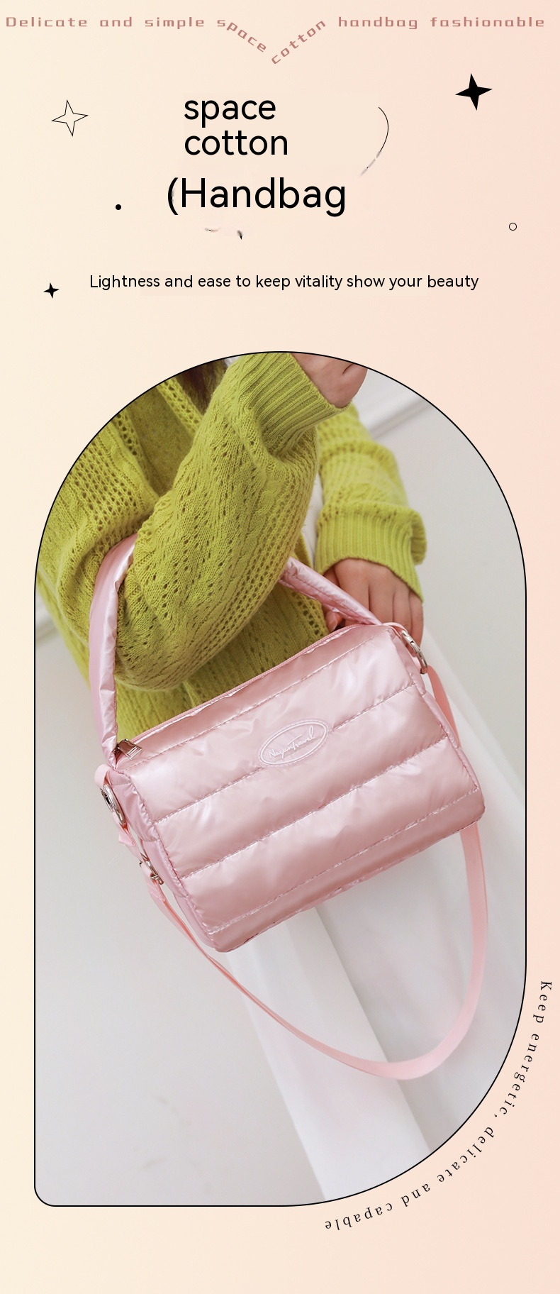 New Fashion Shoulder Bag Women's Versatile Large Capacity Crossbody Bag Women's Advanced Sense Small Space Cotton Bag_voghion.com