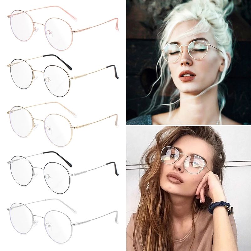 Occhiali da sole alla moda ad alta definizione con blocco della luce, da donna e da uomo, alla moda, classici, rotondi in metallo, anti raggi blu, Ned_voghion.com