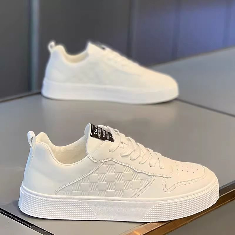 Ongeëvenaarde kwaliteit pandakleurige zomer ademende live streaming board casual leren kleine witte trendy schoenen, herenstijlen_voghion.com
