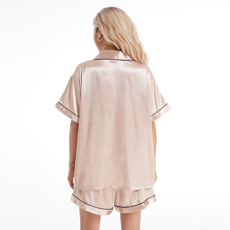 Sleeve Shorts Homewear Women's Special New Silk Pajama Set Plus Size Short Style_voghion.com