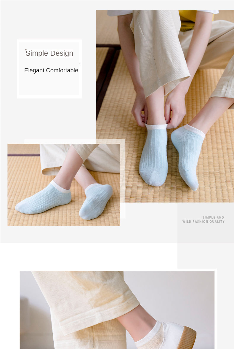 5 Paare/paket Frau Polyester Knöchel Unsichtbare Socken Stickerei Neuheit Nette Atmungsaktive Boot Kurze Socke Chausette_voghion.com
