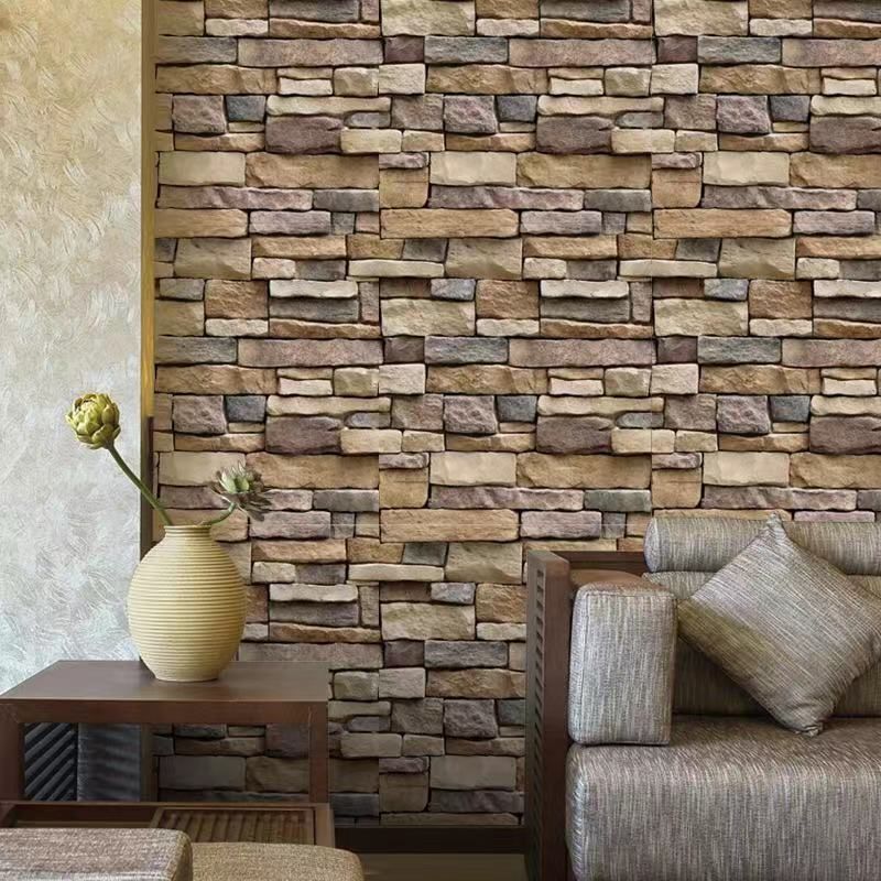 Brick Pattern 3D Self-Adhesive DIY Photo Live Streaming Background Wall Living Room Dormitory PVC Wallpaper_voghion.com
