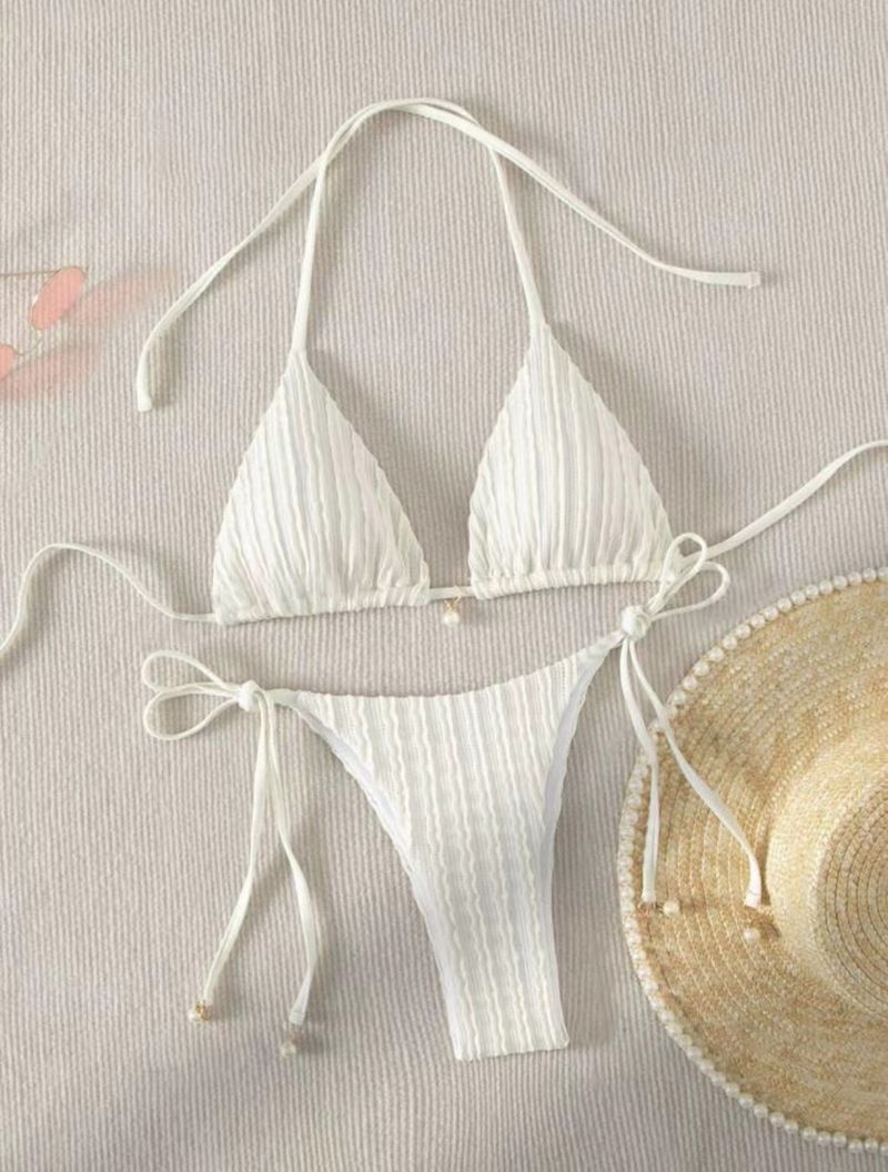 Abbigliamento da donna, nuovo costume da bagno bikini sexy con spacco, due pezzi, con coulisse e schiena scoperta_voghion.com