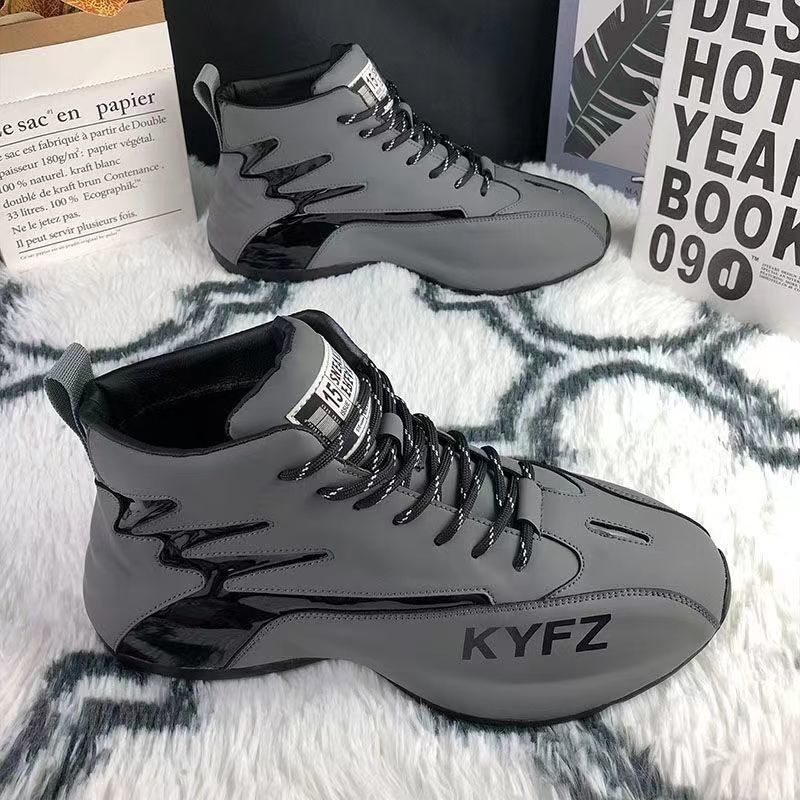 2025v 2024 Autumn Versatile High-Top Trendy Casual With Hidden Wedge Dad Platform Internet Celebrity Men's Shoes_voghion.com