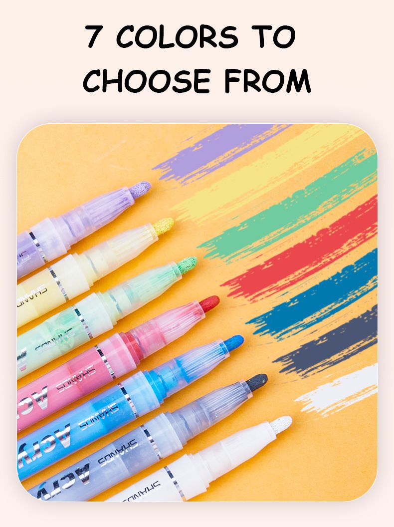 Set di pennarelli acrilici da 24 colori: impermeabili, ad asciugatura rapida, colori vivaci per fai da te, graffiti, schizzi e materiale scolastico_voghion.com