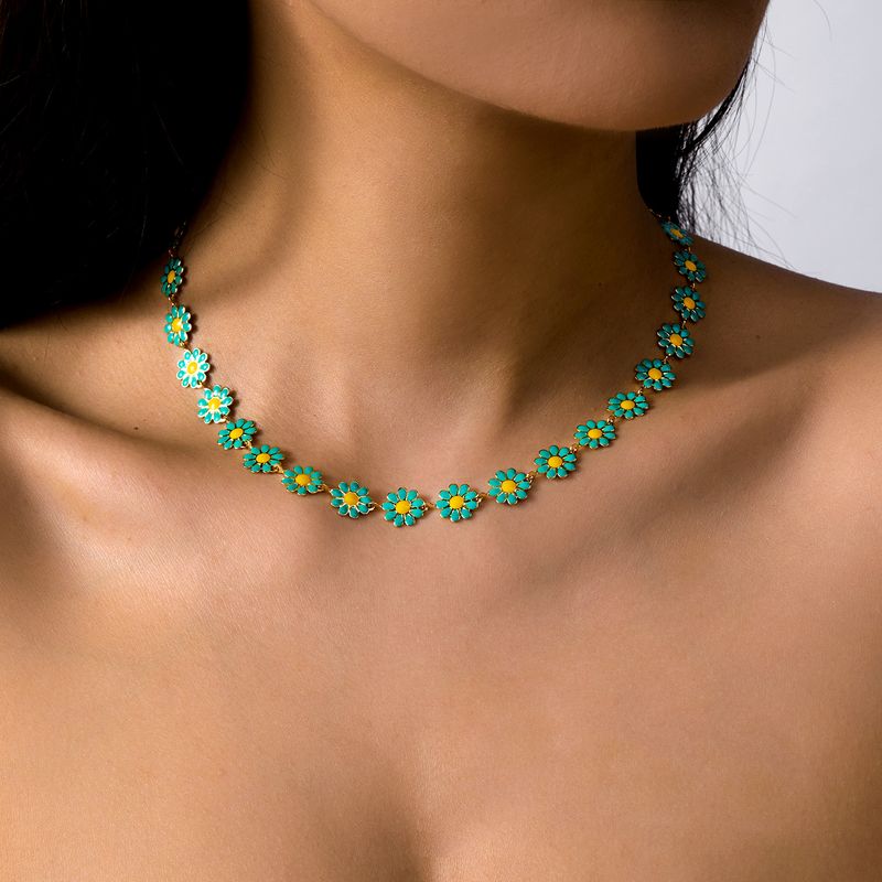Collana girocollo con ciondolo a forma di catena colorata in smalto alla moda per donne e ragazze, stile coreano, da indossare al collo, per feste di matrimonio_voghion.com