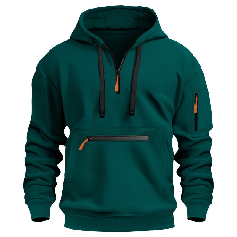 NOKO - Felpe con cappuccio da uomo primavera/autunno con cerniere e tasche multiple, giacche casual sportive da uomo_voghion.com
