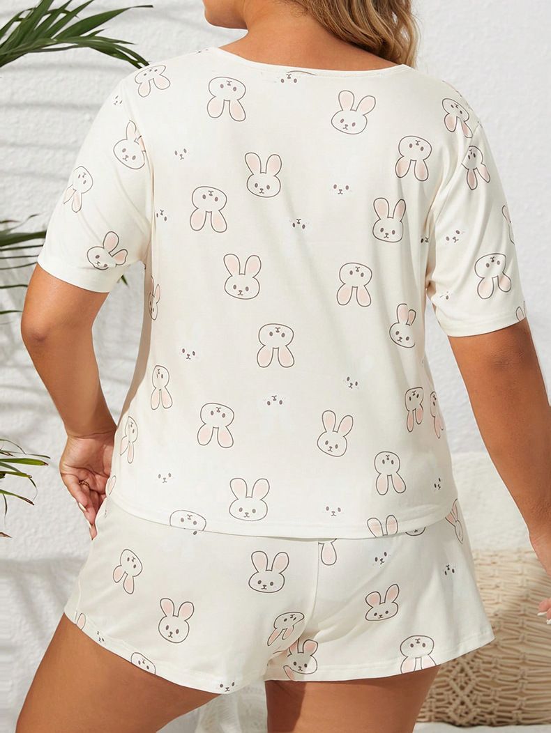 Conjunto de pantalones y pantalones para mujer, de talla grande, con botones, estampados sólidos y cuello mini, de verano, muy vendido, atuendo antiarrugas_voghion.com
