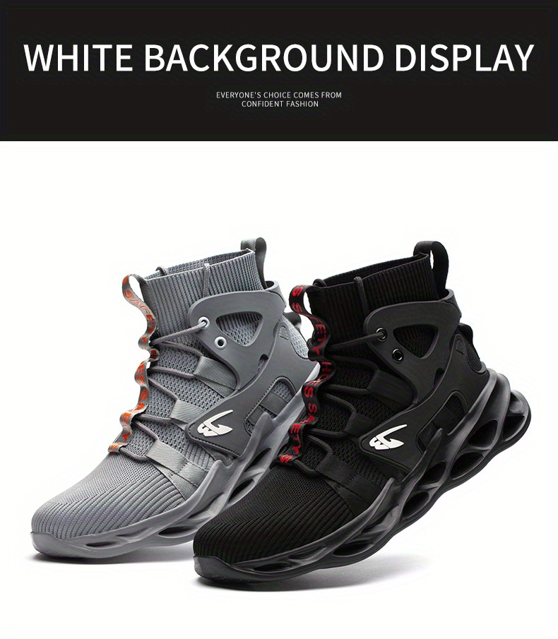 Breathable Woven Shoe For Men - Non-Slip Lace-Up Safety Work Shoe For Indutrial Contruction - Perfect For All_voghion.com